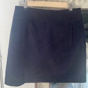 LOFT navy faux suede skirt. Size 6.